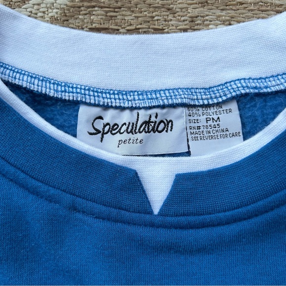 Vintage Speculation Petite Cat Sweatshirt Women’s Size Medium Holiday Cats - Picture 3 of 4